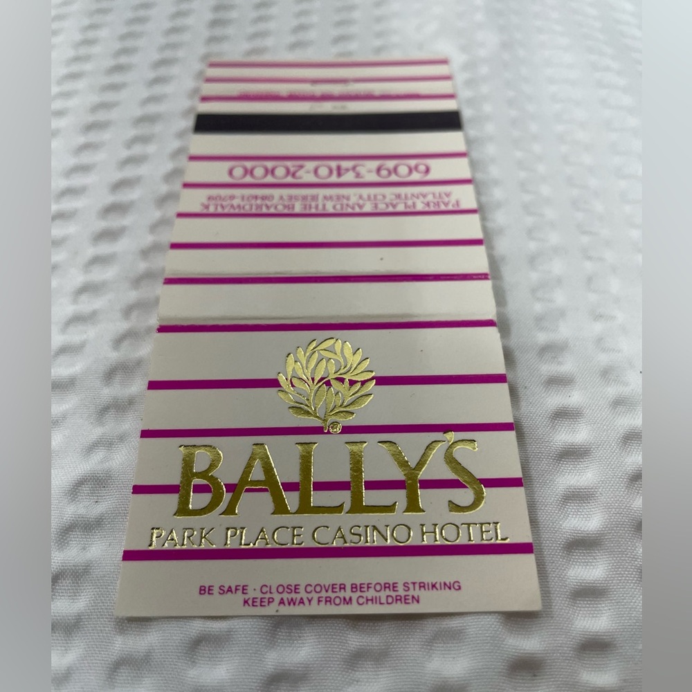 Matchbook Bally's Park Place Casino Hotel Atlantic City Matchbox NJ